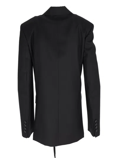 Ann Demeulemeester Tailored Jacket Wool Twil In Black