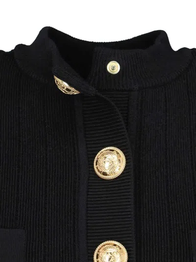 Balmain Black Sweaters With Golden Buttons