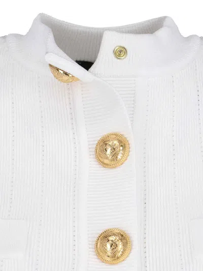 Balmain Cardigan M/c Bottoni In White