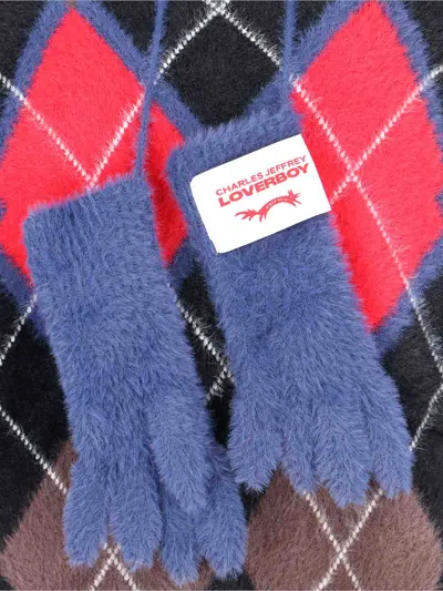 Charles Jeffrey Loverboy Fluffy Gloves Sweater In Multicolor Nylon Diamond Pattern In Multicolour