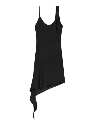 Courrèges Courregès Black Polyester Mini Dress In Black