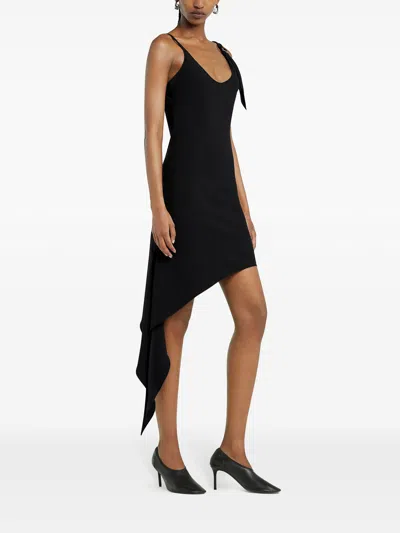 Courrèges Courregès Black Polyester Mini Dress In Black