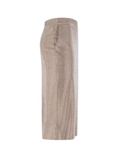 Giuseppe Di Morabito Metallic Finish Skirt With Back Slit And Side Pockets In Beige