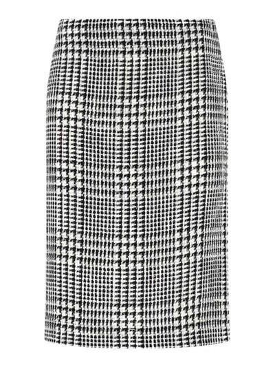 Gianluca Capannolo Houndstooth Midi Skirt - White