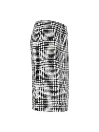 Gianluca Capannolo Houndstooth Midi Skirt - White