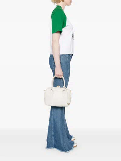 Golden Goose Vita Tote Bag In Leather In White