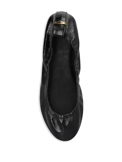 Isabel Marant Logo-plaque Leather Ballerina Shoes In Black