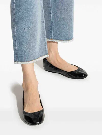 Isabel Marant Logo-plaque Leather Ballerina Shoes In Black