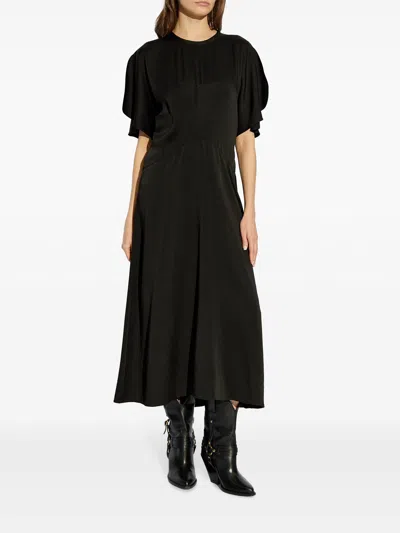 Isabel Marant Keany Short-sleeved Midi Dress In Black