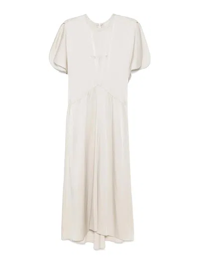 Isabel Marant Keany Midi Dress Flutter Sleeves In White