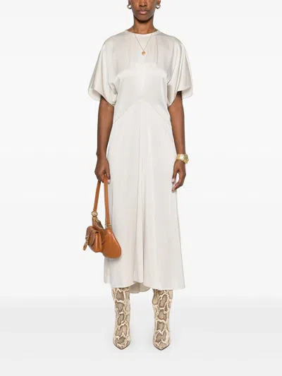 Isabel Marant Keany Midi Dress Flutter Sleeves In White