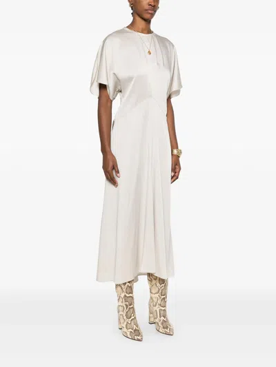 Isabel Marant Keany Midi Dress Flutter Sleeves In White
