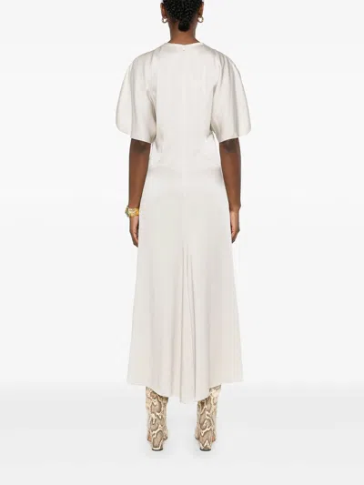 Isabel Marant Keany Midi Dress Flutter Sleeves In White