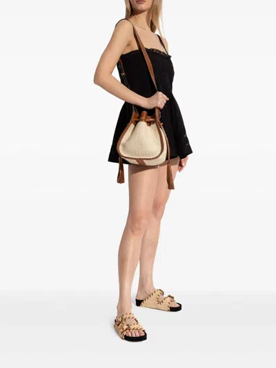 Isabel Marant Slide Sandals With Braided Design And Flat Sole In Beige