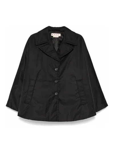 Marni Sleeveless Cape Coat In Black