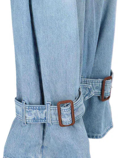 Jw Anderson J. W. Anderson Wide-leg Denim Jeans With Hem Strap In Blue