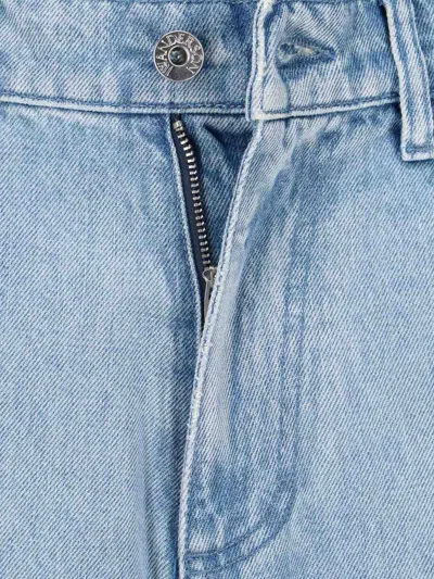 Jw Anderson J. W. Anderson Wide-leg Denim Jeans With Hem Strap In Blue