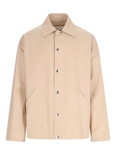 Jil Sander Logo-print Jacket In Beige
