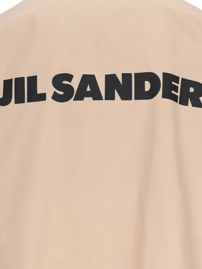 Jil Sander Logo-print Jacket In Beige