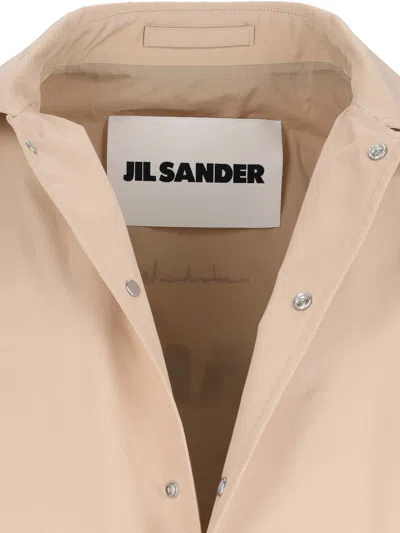 Jil Sander Logo-print Jacket In Beige