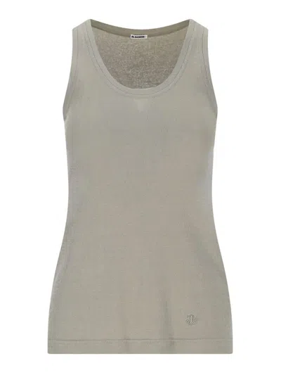Jil Sander Tank Top Set Of 3 - White, Cream & Green In Multicolour
