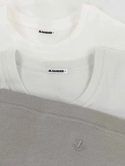 Jil Sander Tank Top Set Of 3 - White, Cream & Green In Multicolour