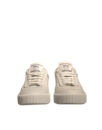 Pre-owned Dolce & Gabbana White Miami Leather Low Top Sneakers Men's Shoes ()