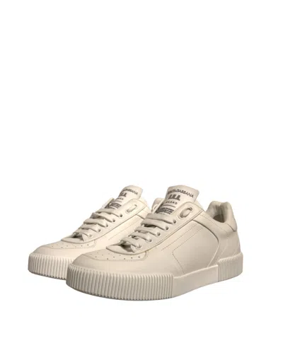 Pre-owned Dolce & Gabbana White Miami Leather Low Top Sneakers Men's Shoes ()