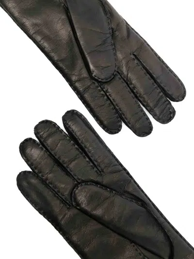 Miu Miu Essential Leather Gloves In Black