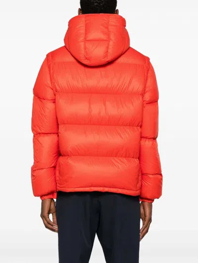 Moncler Orange Logo Patch Jacket In Dark Orange