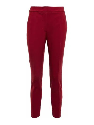 Max Mara Pegno Viscose Jersey Trousers In Red