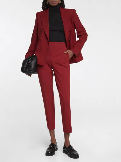 Max Mara Pegno Viscose Jersey Trousers In Red