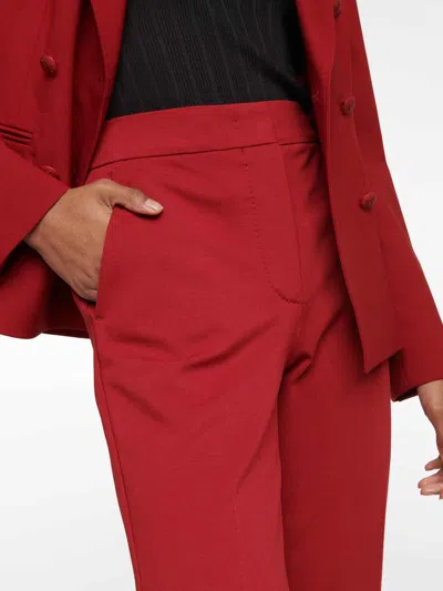 Max Mara Pegno Viscose Jersey Trousers In Red
