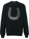 DOLCE & GABBANA embroidered horseshoe sweatshirt,NURTROCKENREINIGUNG