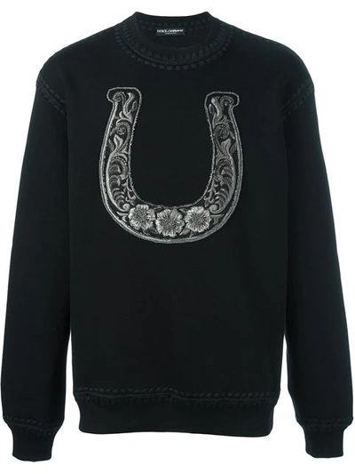 embroidered horseshoe sweatshirt