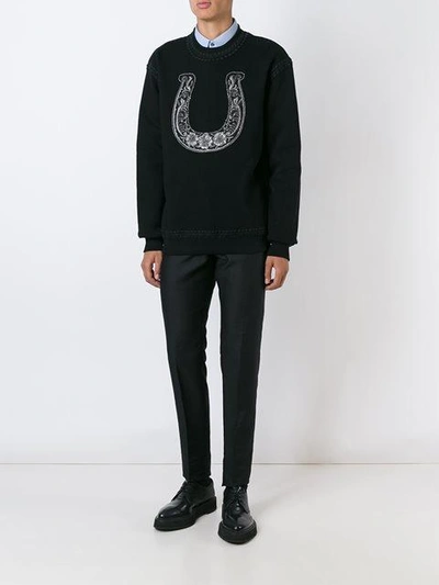 embroidered horseshoe sweatshirt