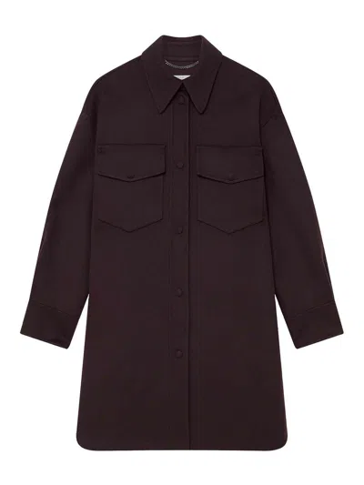 Stella Mccartney Snap Button Chain-link Overshirt In Brown