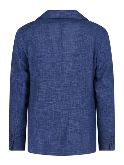 Tagliatore Unstructured Single-breasted Jacket In Blue