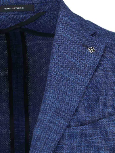 Tagliatore Unstructured Single-breasted Jacket In Blue