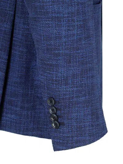 Tagliatore Unstructured Single-breasted Jacket In Blue