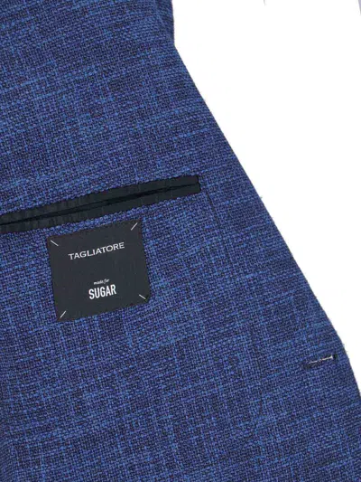 Tagliatore Unstructured Single-breasted Jacket In Blue