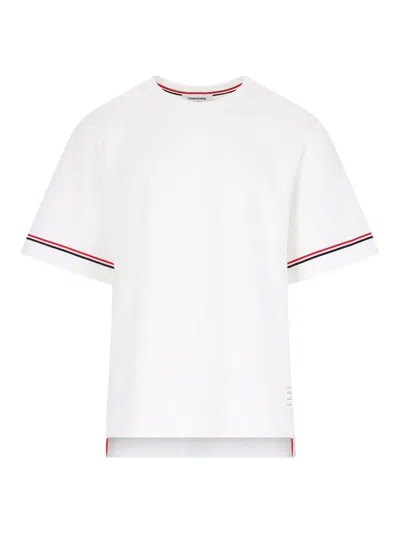 Thom Browne Rugby Fit Short Sleeve Tee In Cotton Interlock In White