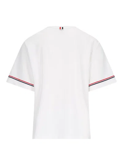 Thom Browne Rugby Fit Short Sleeve Tee In Cotton Interlock In White