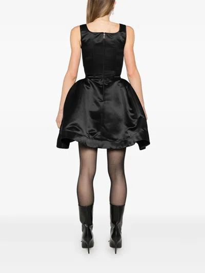 Vivetta Duchess Bustier Satin Mini Dress In Black