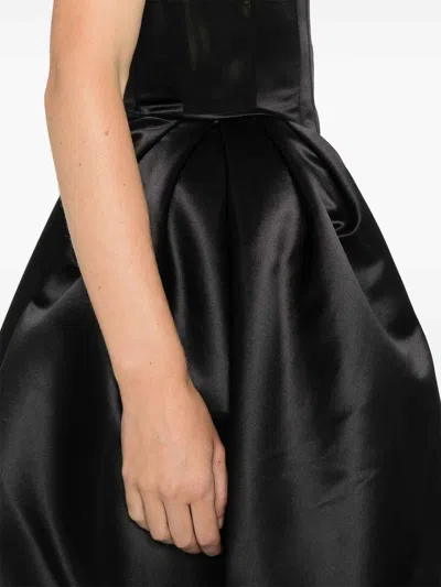 Vivetta Duchess Bustier Satin Mini Dress In Black