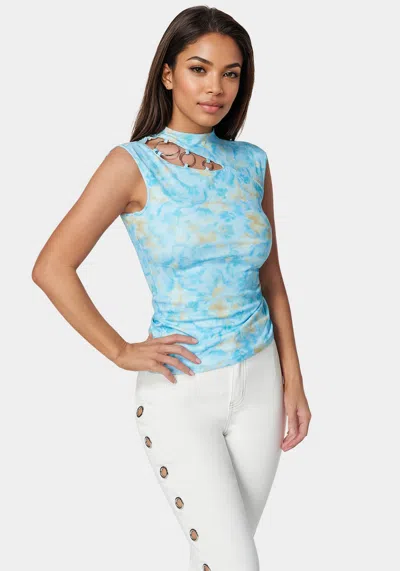 Bebe Asymmetrical Top In Floral Dreams Print