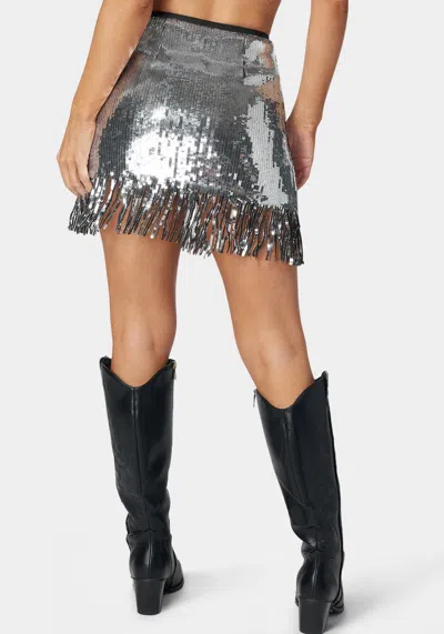 Bebe Sequins Mini Skort In Black