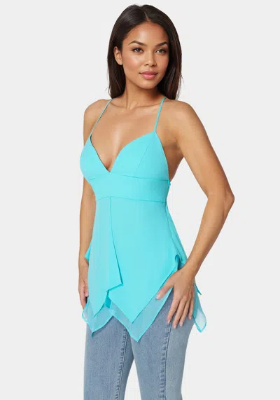 Bebe Asymmetric Butterfly Tank Top In Capri
