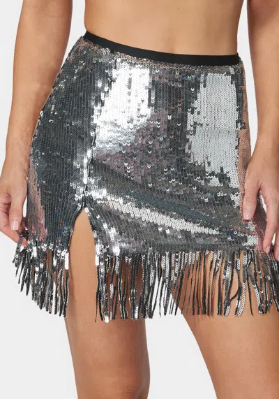 Bebe Sequins Mini Skort In Black