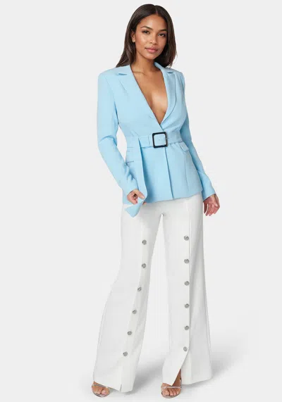 Bebe Belted Blazer In Clear Sky